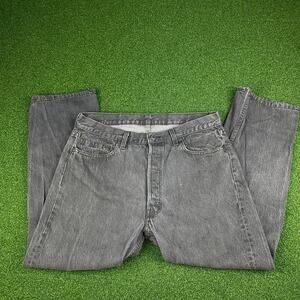 Vintage Levis Gray Charcoal Wash Denim Red Tab Straight Jeans Sz 33"